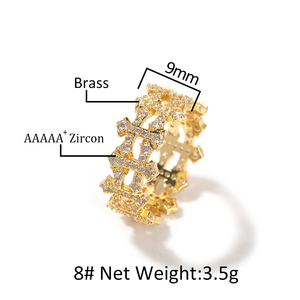 Uwin Cluster Cruz Anillo en forma de corona Joyería delicada Rapero Exquisitos anillos en capas Christian Timeless Diseño elegante Uso diario - Product Image 6
