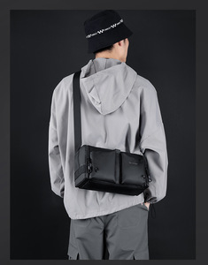 Sac à bandoulière décontracté pour homme, grande capacité, multi-poches, en nylon imperméable, fermeture éclair, meilleur prix, tendance - Product Image 6