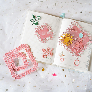 3D rosa Metall-Stanzformen, Blumenrahmen-Stanzformen, Dekorations-Stanzformen für Papierhandwerk, DIY, Scrapbooking, Kartenherstellung - Product Image 4