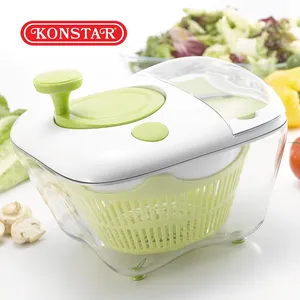 Pabrik grosir plastik 4L hijau putih dapat digunakan kembali dapur multifungsi alat Spinner Salad besar Spinner selada