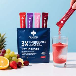 Sachets d'hydratation à formule personnalisée - Assortiment de saveurs juteuses, 32 bâtonnets |   Mélange de poudre de boisson électrolytique aux saveurs de raisin, punch aux fruits et <span class=keywords><strong>plus</strong></span> encore - Product Image 1