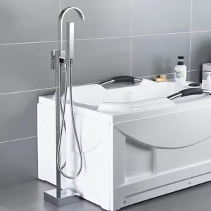 Robinet de baignoire cascade moderne sur pied en laiton massif avec <span class=keywords><strong>douchette</strong></span> <span class=keywords><strong>pour</strong></span> hôtel et villa - Product Image 6