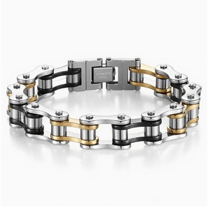 Pulsera de Moda en Oferta, Estilo Rock Moderno, Pulsera de Acero de Titanio con Cadena de Motocicleta Individualista para Hombre - Product Image 2