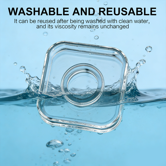 Nano Suction PU Phone Sticker, Cable Winding Storage Design, Washable Reusable High Adhesive Phone Holder, Residue-Free