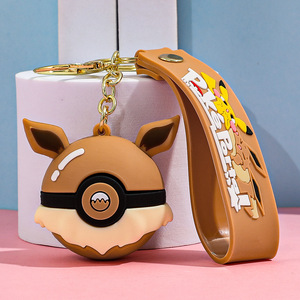 Vente en gros de porte-clés en caoutchouc 3D Anime <span class=keywords><strong>Pokemon</strong></span> Ball PVC, pendentif de dessin animé Pikachu Gengar Charmander Eevee, porte-clés en silicone Pokem - Product Image 6