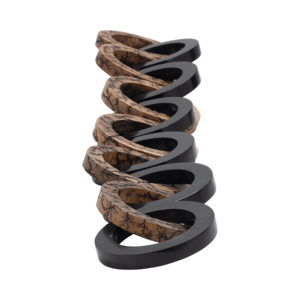 Scultura a catena in legno e resina per decorazioni domestiche, espositore per bagno, soggiorno, ufficio, scaffali e mensole - Product Image 3