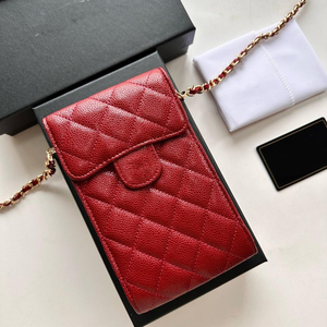 Borsa a Tracolla in Vera Pelle Trapuntata per Telefono, Mini Portafoglio con Catena, Borsetta in Pelle di Prima Qualità per Donne - Product Image 3