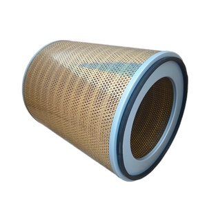Élément de filtre à air pour compresseur d'air 1635040700, grande cartouche filtrante ronde avec papier filtre jaune et maille métallique perforée - Product Image 6