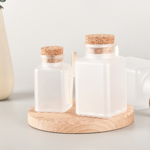 Offre Spéciale – Pot Cosmétique Carré en ABS Transparent ou <span class=keywords><strong>D</strong></span>époli de 100ml, 200ml, 300ml – Bouteille Vide en Plastique pour Sels de Bain - Product Image 2