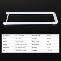 Lampe enfichable horizontale en gros d'usine tête G13 tube LED T8 courbé en U en aluminium haute luminosité * 2