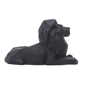 Statuetta di leone geometrica, scultura moderna in resina per decorazioni casa e ufficio, statua di animale audace da esposizione - Product Image 3