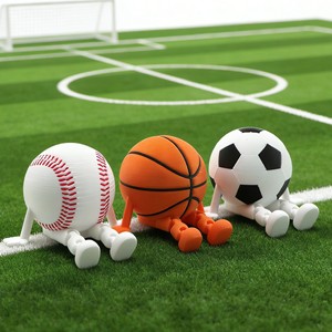 Plastic Baseball Basketball Soccer Ball Figurines Novelty Gifts Thematic Sport 3D <b>Printed</b> <b>Mini</b> Ornaments Toys - Product Image 1