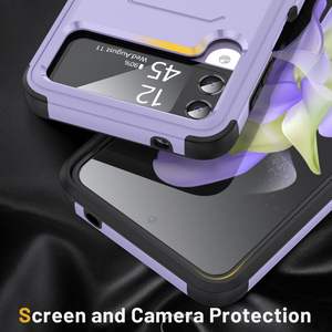 EW-funda 2 en 1 para teléfono móvil, protector grueso para <span class=keywords><strong>Samsung</strong></span> Galaxy <span class=keywords><strong>Z</strong></span> flip3 4 5 TPU + pC, <span class=keywords><strong>2023</strong></span> - Product Image 3