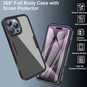 Coque de protection intégrale double face <span class=keywords><strong>360</strong></span> pour iPhone 17 <span class=keywords><strong>Air</strong></span> 16 15 14 13 12 11 17 Pro <span class=keywords><strong>Max</strong></span> Plus Xs, transparente avec protection d'écran - Product Image 3