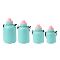 Bouteille d'eau en acier inoxydable 500ml 750ml 1000ml à large ouverture, sans BPA, à double paroi isolée sous vide, pour l'extérieur, avec mousqueton