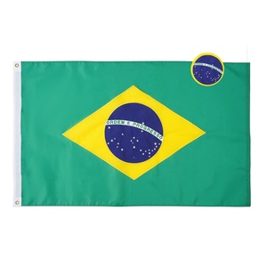 Artisanat professionnel et précis, drapeaux nationaux de 3x5 pieds cousus à rayures, résistants, pour l'<span class=keywords><strong>extérieur</strong></span>, drapeaux brodés du Brésil pour la maison et la chambre - Product Image 1