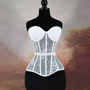 مشد كورسيه نسائي بدون حمالات صدر شبكي يسمح بالتهوية برباط وشرائط داعمة للخصر للتحكم في البطن - Product Image 4