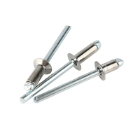 Mandrin de traction en acier inoxydable, classe 10 11 A2-70 A4 AISI Break, tête fraisée CSK, extrémité ouverte, Rivet aveugle DIN 7337