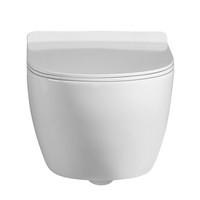 WC Suspendu Mural en Céramique Blanc Avancé et Pratique pour Salle de Bain, Toilettes de Villas et Maisons
