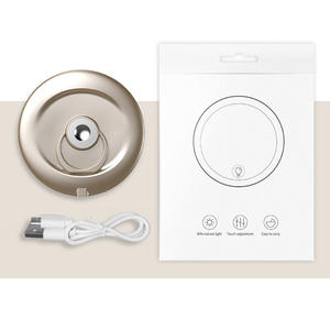 Miroir de maquillage LED JQ8001, rond, portable, rechargeable par USB, avec gradation progressive magnétique, miroir de vanité éclairé - Product Image 1