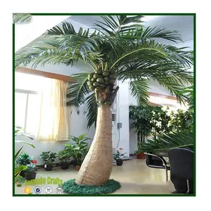 Árvore de coco artificial para artesanato, árvore de coco artificial enorme decoração