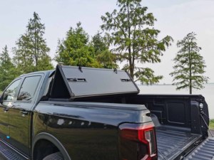 Fibra de vidrio sólido duro Tri-fold Tonneau cubierta exterior cubierta de cama de camión personalizada Ford F150 6.5FT Compatible Ranger Pickup <span class=keywords><strong>Tundra</strong></span> Isuzu - Product Image 4