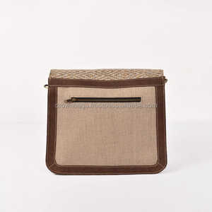 Venta al por mayor de calidad superior de las mujeres de la moda occidental del bolso de cuero genuino Tooled Canvas Vintage Style Cross Shape Zipper PU - Product Image 3