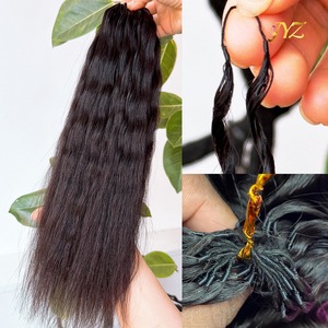 115G Con Người Lông Phần Mở Rộng Miến Điện Xoăn <span class=keywords><strong>Micro</strong></span> Vòng Vòng Vòng Crochet Mềm Tóc Con Người Mở Rộng - Product Image 4