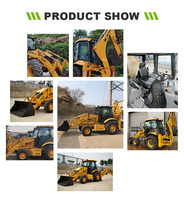 Mini Backhoe Loader Pabrik Cina Kapasitas Bucket 1m Excavator Roda Mesin Yuchai Momen Beban Tinggi Fungsi 3-in-1