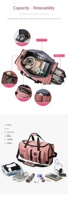 Sac de sport pliable personnalisé avec logo tendance, pour femmes et hommes, imperméable, rose, sac de voyage