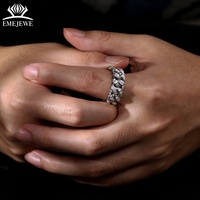 EMEJEWE S925 Argent Homme Classique Mariage Déclaration Moissanite Pavé Chaîne Entrelacée Finition Polie Bijoux Personnalisés OEM