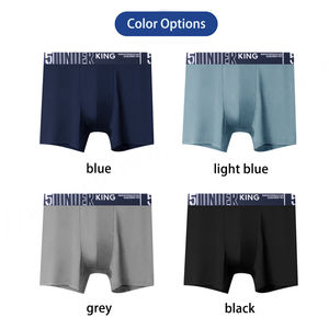 Venta al por mayor directa logotipo personalizado pantalones cortos de los hombres de color sólido agradable a la piel cómodo deporte hombres Boxer ropa interior - Product Image 4