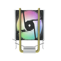 Ventilateur RGB silencieux 3 broches PWM, 2 caloducs, refroidisseur de processeur, radiateur PC pour boîtier d'ordinateur IX 1700 1150 1155 1156 1366 AM2/AM3/AM4