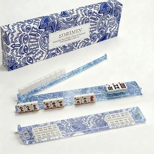 ชุดแท่นวางไพ่นกกระจอกหินอ่อนลายทองคำแบบใหม่ พร้อมกระเป๋าเก็บไพ่นกกระจอก - Product Image 4