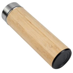 Wholesale Custom Double Wall Stainless Steel Eco-Friendly <b>Bamboo</b> Coffee Mug with Lid 350ml Silk <b>Screen</b> Printed - Product Image 2