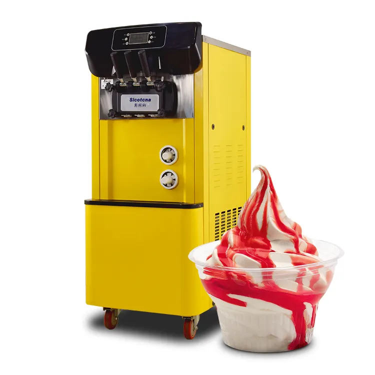 Venta caliente de fábrica 18L nueva máquina de helados suaves de 3 sabores hace helados automáticamente