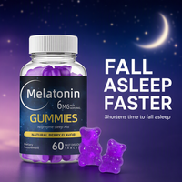 Gummies à la mélatonine 6mg saveur naturelle de baies, complément alimentaire pour favoriser le sommeil profond chez les adultes, OEM ODM Marque Privée