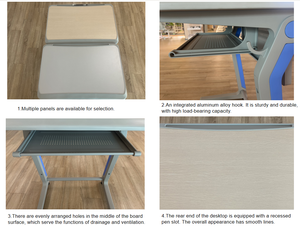 Guangwei University Classroom Furniture Set Unique Design Student Study Table Aluminum Alloy Single <strong>School</strong> <strong>Desk</strong> and Chair - Product Image 5