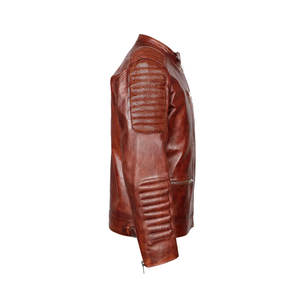 Nouvelles vestes en cuir d'hiver pour hommes Veste en cuir décontractée de couleur unie Vestes en cuir à fermeture éclair pour hommes - Product Image 3