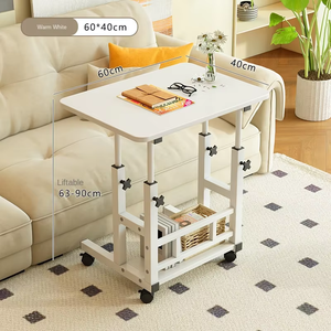 2025 Hot Sale Modern White Wooden Convertible Height <strong>Adjustable</strong> <strong>Computer</strong> <strong>Desk</strong> with Mobile Wheels &amp; Laptop Stand for Students - Product Image 6