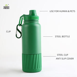 Bouteille d'eau pour <span class=keywords><strong>chien</strong></span> de 24oz 3 en 1 Bouteille d'eau portable isolée de voyage pour animaux de compagnie de 24oz en acier inoxydable - Product Image 2