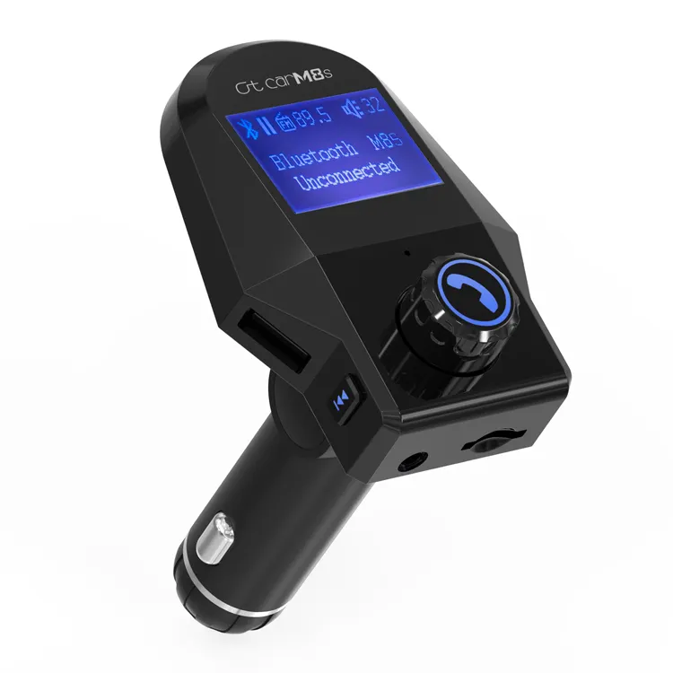 Fashion BT-compatible Car Kit Handsfree Car MP3 Audio Player FM Transmitter Modulator Support U Disk TF Card USB Car Charger