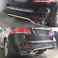 Kits de carrosserie pour voiture, pare-chocs arrière, diffuseur arrière avec tuyau d'échappement pour Mercedes Benz Classe GLE W166, mise à niveau vers GLE63 2016-2019