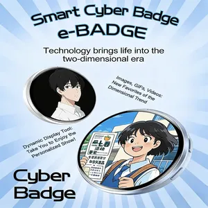 Badge électronique intelligent IA, écran tactile HD 1,85 pouces, broche électronique Bluetooth avec téléchargement en un clic, cadeau de mode personnalisé - Product Image 1