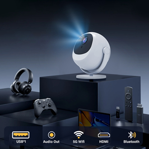 Máy chiếu Wifi 720P <span class=keywords><strong>LED</strong></span> di động Android 11 5G <span class=keywords><strong>HD</strong></span> 150 <span class=keywords><strong>Lumens</strong></span> Máy chiếu trò chơi video 720P 360 ° Xoay rạp chiếu phim tại nhà cho ngoài trời - Product Image 3