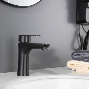 Juego de grifería para el hogar, de un solo orificio, de acero inoxidable negro, para calentador de agua, lavabo de baño, accesorios de grifería - Product Image 2