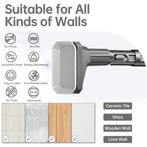 YIJIALE Fabricante de Barras Telescópicas para Cortinas de Metal, Ultra Cortas de 0.7-1.2m, 32mm, de Fácil Instalación con un Clic, Sin Necesidad de Taladrar, para Armarios - Product Image 5