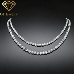 Collier en diamant IGI, couleur D, taille brillant rond, perçage laser, or blanc 10K, diamants de laboratoire, tailles 2-5MM, unisexe, luxe - Product Image 1