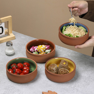 Tazón <span class=keywords><strong>de</strong></span> Terracota Estilo Español Creativo Nuevo OEM ODM, Tazón <span class=keywords><strong>de</strong></span> Barro Personalizado para Servir Ensaladas, Vajilla Redonda - Product Image 2