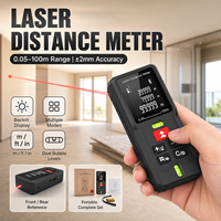 Télémètre laser portatif infrarouge haute précision en plastique ABS léger (0,16 g) avec niveau à bulle et fonction de mesure d'inclinaison Pythagore, indice de protection IP54
